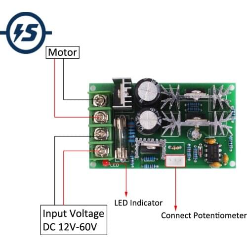 DC Motor Speed Controller High-Power Drive Module PWM Controller 20A Flow Regulator