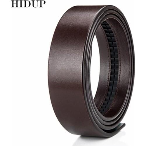 HIDUP 3.5cm Wide Formal Automatic Styles Men Strap Only Vintage Belts Top Quality Cowhide Leather Belt Without Buckle NWJ637