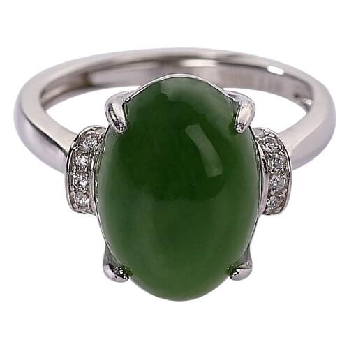 S925 sterling silver natural Hetian jade ring personality minimalist elegant egg noodles Womens Open ring