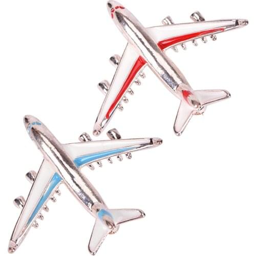 Miraculous Cute Little Airplane Brooch Blue Enamel color Metal Brooches Pin Aircraft Model Jewelry Suit Clothes Clips Best Gift