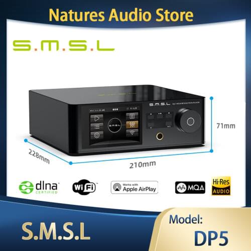 SMSL DP5 MQA full decoding HIFI network music player ES9038Pro streaming media DSD256 IIS USB DLNA Airplay Bluetooth player