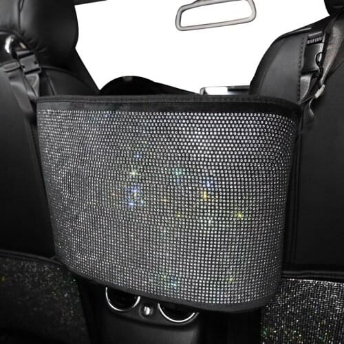 Rhinestone bling auto car hanging organizer seat back storage container stowing tidying women