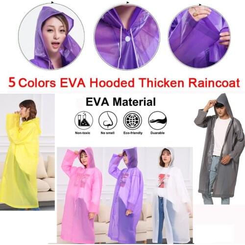 EVA Unisex Waterproof Jacket Clear Raincoat Rain Coat Hooded Poncho Rainwear Motorcycle Rider Raincoat For Protection