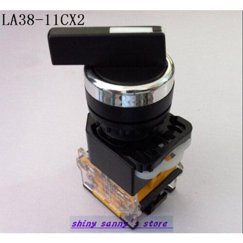 3Pcs/Lot LA38-11CX2 Long Handle 2 Position NO NC Maintained Selector Switch Rotary Switch Brand New