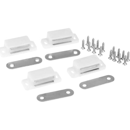 4Pcs 41*17MM Door Cupboard Drawer Magnetic Catch Stoppers Cabinet Door Catches Latch for Furniture Kitchen Cupboard w/Screws