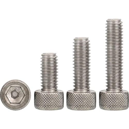 50pcs/lot Din912 titanium GR2 M8*L Pure Ti Knurled hexagon socket cap screw cylinder head hexagon screw M8x10-M8x120