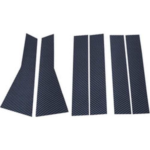 6pcs/Set Carbon Fiber Car Window B C Pillars Mouldings Decoration Stickers Trim Covers For Honda CRV CR-V 2017-2019 Car Styling
