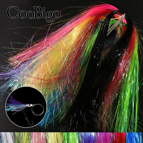 60pcs Flashabou Tinsel Streamers Hook Nymphs Fly Fishing Synthetic Ice Wing Fiber Flash Crystal Mirage Wrap Tying Material 0.3mm