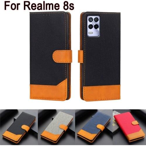Card Book Case For Realme 8s 5G Cover Wallet Flip Stand Phone Protective Shell Etui For Realme 8 S Rmx3381 Leather Case Funda