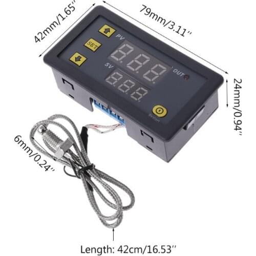 Digital Temperature Controller -60~500℃ K-type M6 Probe Thermocouple Sensor Embedded Thermostat 28TC
