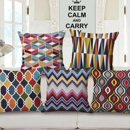 Decorative throw pillow case cover colorful geometric wave stripe cushion cover for sofa home decor capa de almofadas 45x45cm