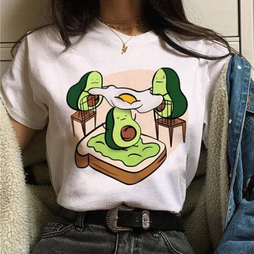 WVIOCE Avocado T Shirt New Women Harajuku Kawaii Tshirt 90s Korean Style T-shirt Fashion Short Sleeve Tops Female Tees Shirts