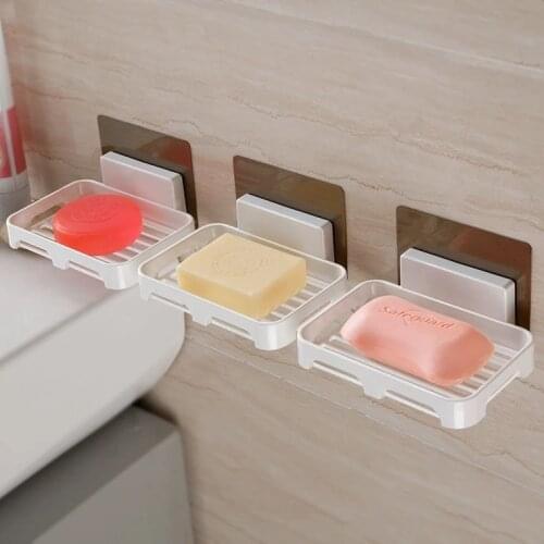 Toilet Soap Box Free Perforation Seamless Wall-mounted Strong Paste Bathroom Toilet Soap Holder Drain Soap Box
