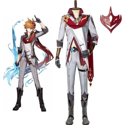 Genshin Impact Tartaglia Cosplay Costume Boots Tartaglia Suit Full Set Custom Made for Men and Women