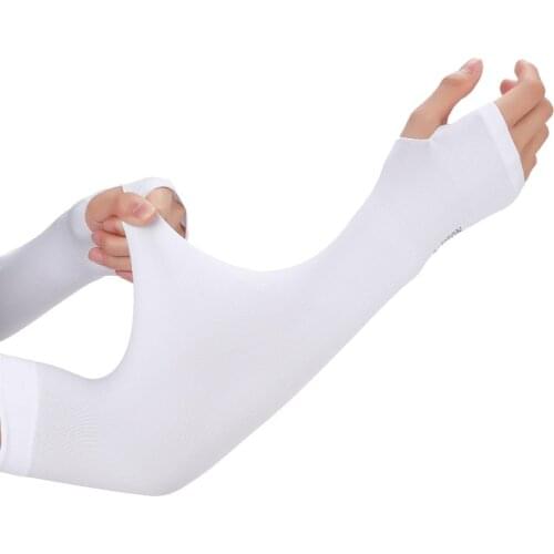 Summer Cool Sport Sun UV Protection Women Sleeve Thin Long Style Ice Silk Gloves Hand Protector Men Drive Outdoor Arm Sleeve