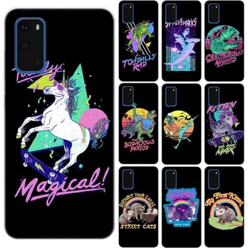Unicorn Dinosaur Animal Soft TPU Black Case For Samsung Galaxy S20 Ultra S8 S9 S10 S20 Plus S10E J4 J6 Plus J3 Silicone Cover