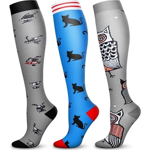 New Compression Socks For Men & Women Best Graduated Stockings Outdoor Sports Running Cycling Long Socks For Male Travel Flight