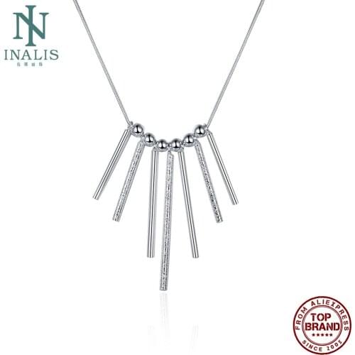 INALIS Copper Necklaces Seven Pillar 18 Inches Simple Geometry Unisex Necklace Wedding Engagement Fashion Jewelry Gift Hot Sale