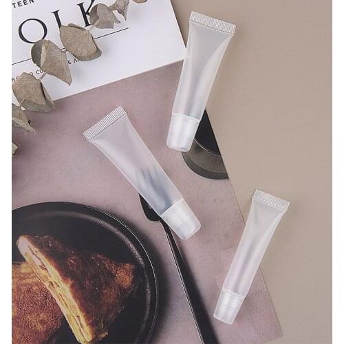 10pcs/lot DIY Empty Lipstick Tube 8/10/15ml Lip Balm Soft Tube Makeup Cosmetic Squeeze Clear Lip Gloss Stroage Container TXTB1