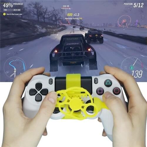 Mini Steering Wheel for Sony PS4 DualShock 4 Controller Car Racing Replacement Steering-Wheel Controller Accessories