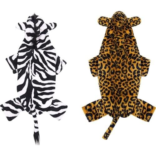 Funny Halloween Dog Clothes Hooded Four Leg Flannel Costume Cosplay Pug Coat Cute Pet Dog Dress Up Costume Accessories