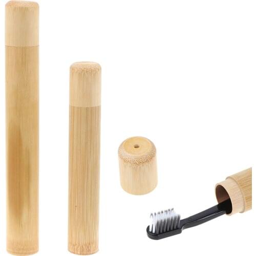 1pc Natural Bamboo/PP Tube For Toothbrush Eco Friendly Travel Case Handmade Bamboo Toothbrush Tube Portable Travel Packing Hot