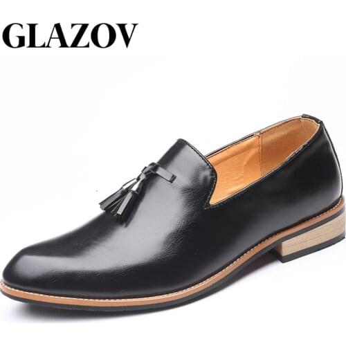 Men British Formal Dress Shoes for Male Coiffeur Tassel Formal Loafers Classic Wedding Party Footwear Slip On Plus Size 38-47