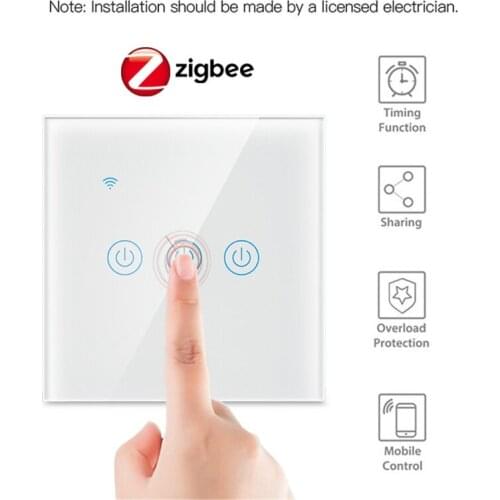 1/2/3/4 Gang Zigbee Home Wall Button Switch Tuya Zigbee Smart Touch Switch Can Be Used With Alexa And Google Home Assistant