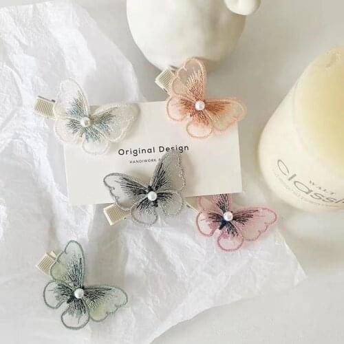 New Butterfly Hairpin Side Clip Girl Super Fairy Bangs Clips Handmade Women Hair Accessories