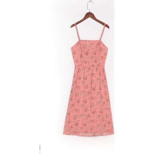 Women Dress Summer 2021 Straps Sexy Sleeveless Backless Print Floral Color Beach Style Chiffon Autumn Female Vestido Robe C2819