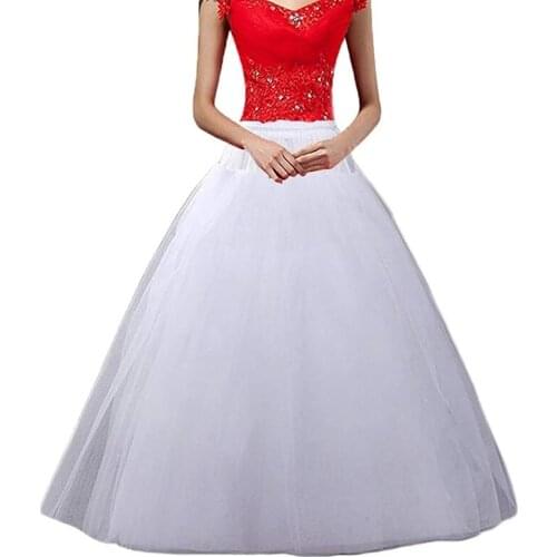 Wedding Petticoat Tulle Layers A-Line Hoopless Drawstring Floor Length Underskirt Crinoline Slips Vestido De Novia