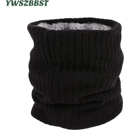 Unisex Winter Men Women Warm Knitted Ring Scarves Thick Elastic Knit Mufflers Children Neck Warmer Boys Girl Plush Scarf Collar