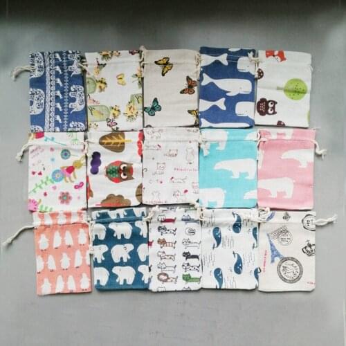 10pcs Small Cloth Bag Cotton Drawstring Bags Jewelry Packaging Bag Sack Jute Packaging Display Bags Storage Reusable Gift Pouch