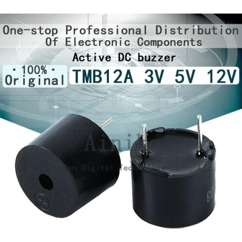 10/Pcs New Original TMB12A03 3V TMB12A05 5V TMB12A12 12V Active DC buzzer 12mm*9.5mm Pin pitch 7.6mm Long Continous Beep Tone