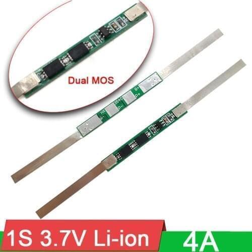 1S 4A 3.7V 18650 Li-ion Lithium Battery Protection Board 5A current limit Dual MOS BMS PCM Single string CELLS Circuit board