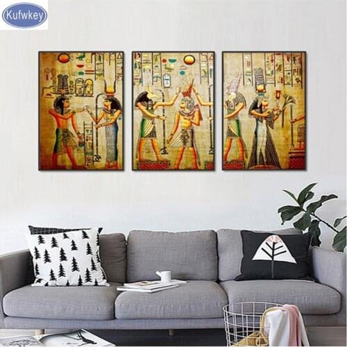 3pcs set Diamond Embroidery,Egyptian Diamond Painting Cross Stitch,3d picture,Diamond Mosaic,home Decoration