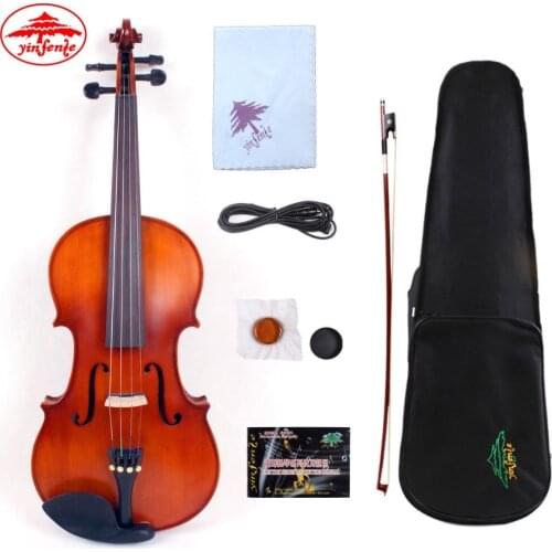 4/4 Electric Acoustic Violin Solid Maple Spruce wood Professional Sound With Violin Case Bow