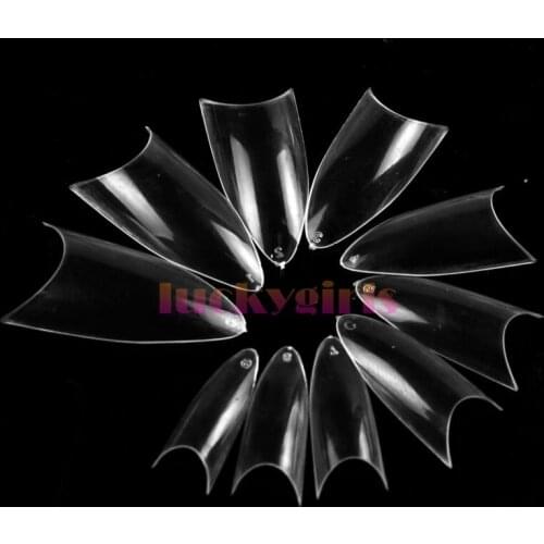 500 Pcs/Set Clear Stilettos Tools - Sharp Art Acrylic Salon Gel False Nail Tips