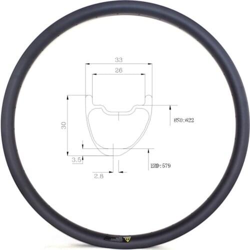 Asymmetrical Carbon MTB Rims Light 29 ER 33 mm Width 27.5ER Tubeless Composite Bike Rim Mountain Bicycle Wheels 650B