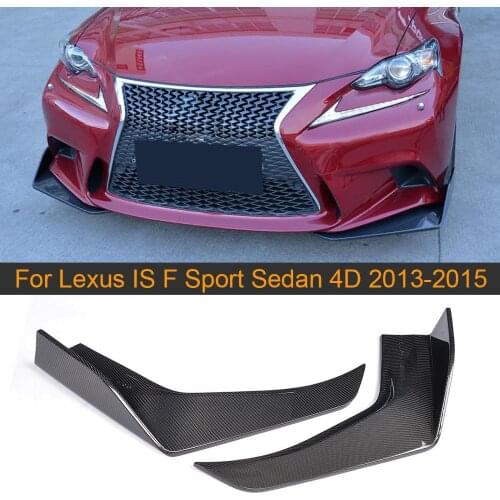 Carbon Fiber Car Front Bumper Splittersfor Lexus IS F Sport Sedan 4 Door 2013 - 2015 Front Lip Flaps Cup Wings Splitters 2pcs