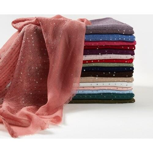 Shinny Shimmer Muslim Glitter Scarves Viscose Scarf Women Plian Long Wraps Shawls Hijab Scarf