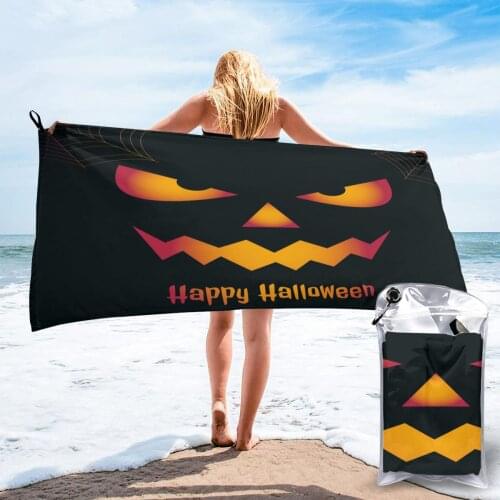 Quick Drying Pocket Towel Scary Face Portable Water Absorbent Towel No Pilling Sports Bath Towel