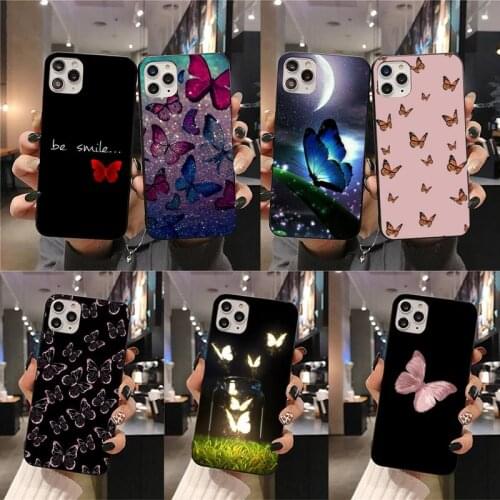 Be Smile Butterfly Art Phone Case For iphone 12 11 Pro Max Mini XS Max 8 7 6 6S Plus X 5S SE 2020 XR cover