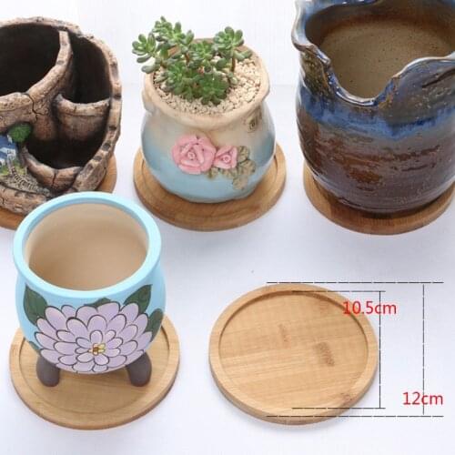 Bonsai Flower Pot Holder Fleshy Cushion Wooden Tray Planter Vase Mat Stand Home M68E
