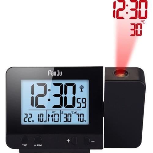 Digital Snooze Alarm Clock Projection Function Backlight Projector Desk Table Clock Temperature Time Projection Founction