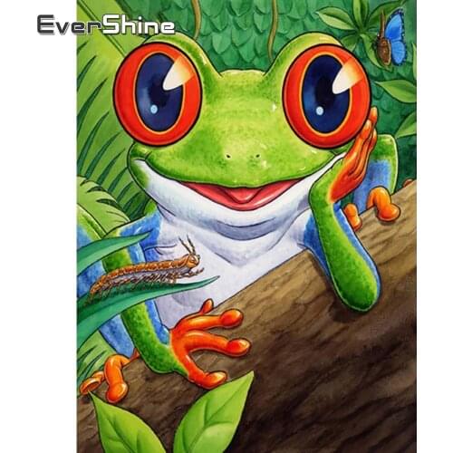 EverShine Diamond Painting Frog Rhinestone Cross Stitch Diamond Embroidery Cartoons Picture Mosaic New Arrival Child Hobby
