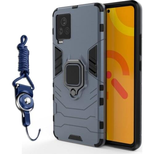 Hybrid Armor With Strip Case for VIVO IQOO 7 Case IQOO U3 5 Pro stand Protect Phone Cover For VIVO X60 Pro Y52S Y20 V20 Y73S S7