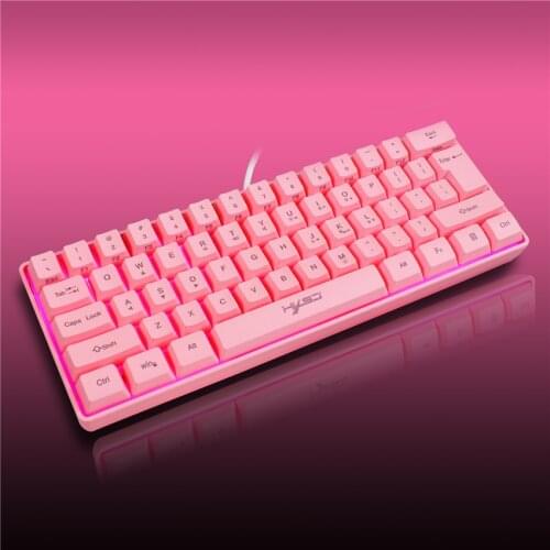 HXSJ V700 Gaming RGB Keyboard 61 Keys Wired Backlight Membrane Keyboard with Multiple Shortcut Key for Laptop PC Gamers