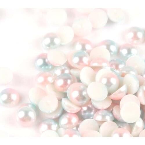500Pcs 5mm mixed color Half Round ABS Imitation Pearl for jewelry making Fake Flat Back for Scrapbook Craft Yk0701-5X