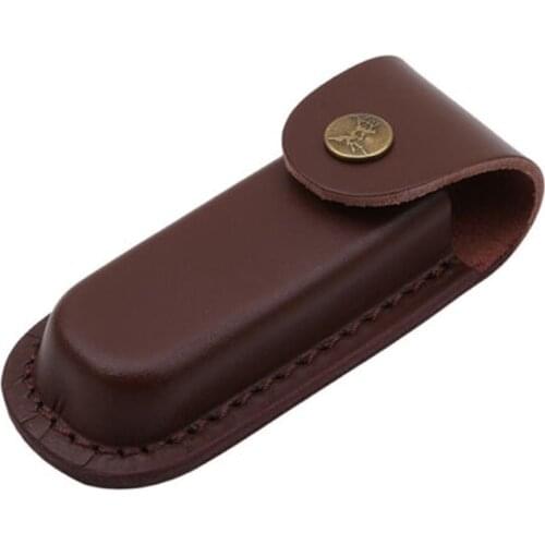 Outdoor Tool Fold Knife Flashlight Holder Leather Sheath Carry Belt Loop Pocket Hunt Camp Case Multi Holster Pouch Bag